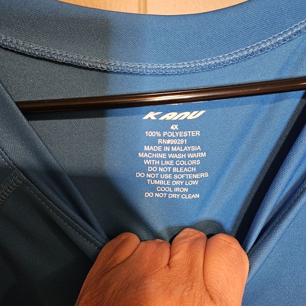 Kanu Men’s 4X Blue Performance Athletic Tee | Lightweight Comfort Active Shirt - Picture 3 of 3